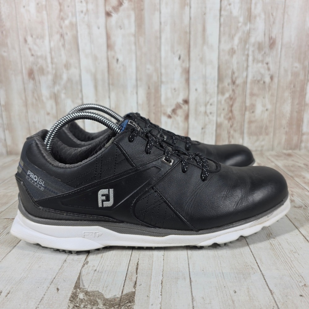 FootJoy Pro SL Carbon Mens Black Leather Spikeless Golf Shoes 53108 Size 8.5 M